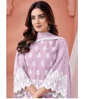 Pink Soft Organza Thread Embroidered Casual Salwar Kameez