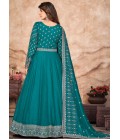 Blue Art Silk Sequins Embroidered Wedding Salwar Kameez