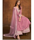 Pink Faux Georgette Sequins Embroidered Casual Salwar Kameez