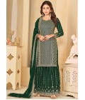 Green Faux Georgette Sequins Wedding Salwar Kameez