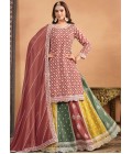 Pink Chinnon Sequins Embroidered Wedding Salwar Kameez Set