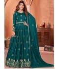 Blue Art Silk Sequins Wedding Salwar Kameez