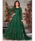 Green Net Zari Embroidered Wedding Salwar Kameez