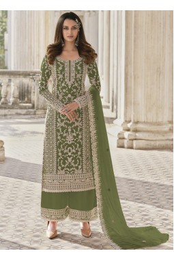 Green Heavy Net Cording Work Wedding Salwar Kameez