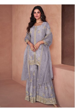 Liliac Faux Georgette Digital Print Wedding Plazzo Style Salwar Kameez