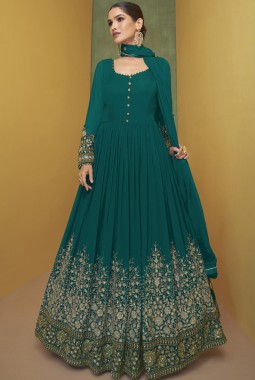 Rama Faux Georgette Embroidered Gown Style Salwar Kameez