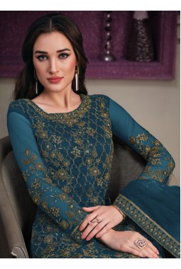 Rama Net Cording Embroidered Designer Salwar Kameez