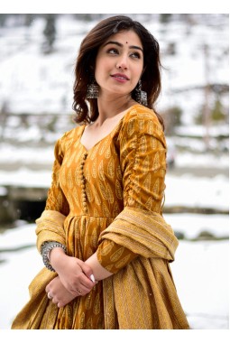 Pumpkin Pure Maslin Digital Printed Salwar Kameez