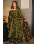 Deep Green Pure Maslin Digital Printed Salwar Kameez