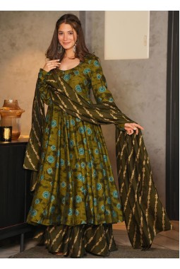 Deep Green Pure Maslin Digital Printed Salwar Kameez