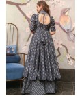 Cement Grey Pure Maslin Digital Printed Salwar Kameez