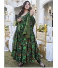 Navy Blue Pure Muslin Heavy Digital Print Casual Wear Anarkali Salwar Kameez