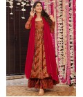 Red Pure Muslin Heavy Digital Print Casual Wear Anarkali Salwar Kameez