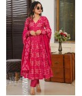 Red Pure Muslin Heavy Digital Print Casual Wear Anarkali Salwar Kameez