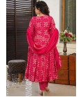 Red Pure Muslin Heavy Digital Print Casual Wear Anarkali Salwar Kameez