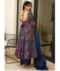 Royal Blue Pure Muslin Heavy Digital Print Casual Wear Anarkali Salwar Kameez