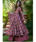 Pink Pure Muslin Heavy Digital Print Casual Wear Anarkali Salwar Kameez