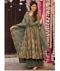 Green Pure Muslin Heavy Digital Print Casual Wear Anarkali Salwar Kameez