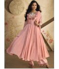 Pink Pure Silk Embroidered Wedding Salwar Kameez