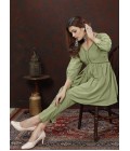 Green Cotton Handwork Casual Co-Ord Set