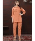 Peach Cotton Handwork Casual Co-Ord Set