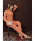 Peach Cotton Handwork Casual Co-Ord Set