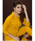 Mustard Cotton Handwork Casual Co-Ord Set