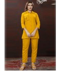 Mustard Cotton Handwork Casual Co-Ord Set