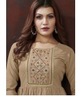 Beige Cotton Handwork Casual Co-Ord Set