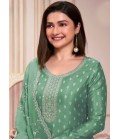 Green Silk Georgette Embroidered Wedding Salwar Kameez