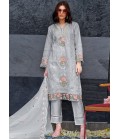 Grey Organza Sequins Work Casual Wear Salwar Kameez