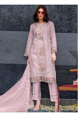 Pink Organza Diamond Work Casual Wear Salwar Kameez