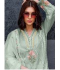 Sea Green Organza Sequins Embroidered Casual Wear Salwar Kameez