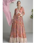 Orange Chinnon Handwork Wedding Gown