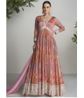 Orange Chinnon Handwork Wedding Gown