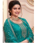 Sea Green Silk Georgette Embroidered Wedding Salwar Kameez