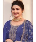 Blue Silk Georgette Embroidered Wedding Salwar Kameez