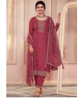 Red Silk Embroidered Wedding Salwar Kameez