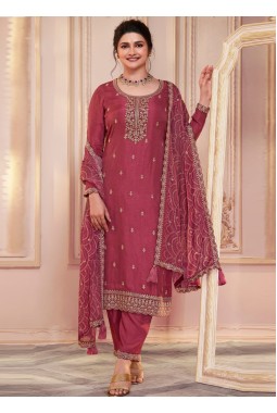 Red Silk Embroidered Wedding Salwar Kameez