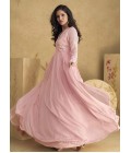 Pink Chinnon Silk Embroidered Wedding Salwar Kameez