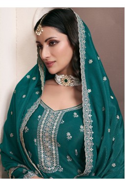 Green Chinon Embroidered Bollywood Style Sharara kameez KF2502002