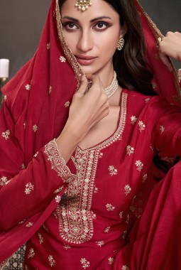 Pink Chinon Embroidered Bollywood Style Sharara kameez KF2502005