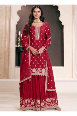 Pink Chinon Embroidered Bollywood Style Sharara kameez KF2502005