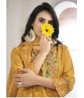 Mustard Viscose Roman Silk Resham Work Wedding Salwar Kameez