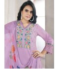 Lavender Viscose Roman Silk Handwork Wedding Salwar Kameez