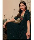 Dark Olive Georgette Embroidered Festive Wear Salwar Kameez