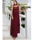 Maroon Georgette Sequins Embroidered Festive Wear Salwar Kameez