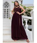 Purple Georgette Embroidered Festive Wear Salwar Kameez