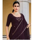 Purple Georgette Embroidered Festive Wear Salwar Kameez