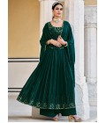 Green Georgette Sequins Embroidered Festive Wear Salwar Kameez